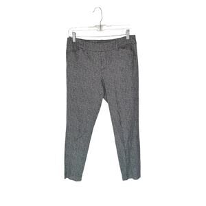 Old Navy Black White Herringbone Career Straight Leg Pixie‎ Dress Pants Size 6